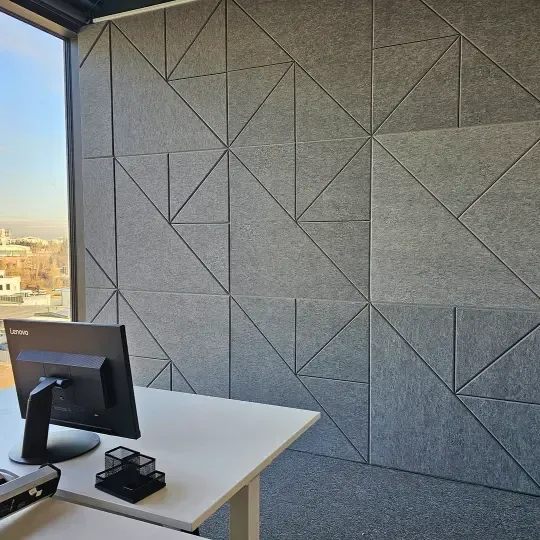 Stylish Office with Wall Panels and Baffles