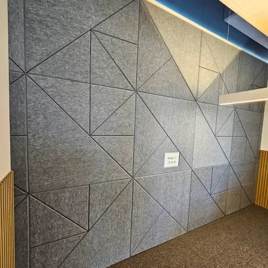 Stylish Office with Wall Panels and Baffles