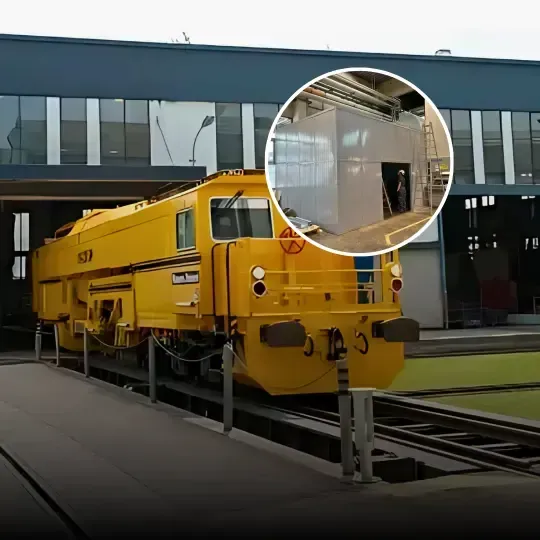 Decibel-Soundproof enclosure in a railway tracks plant