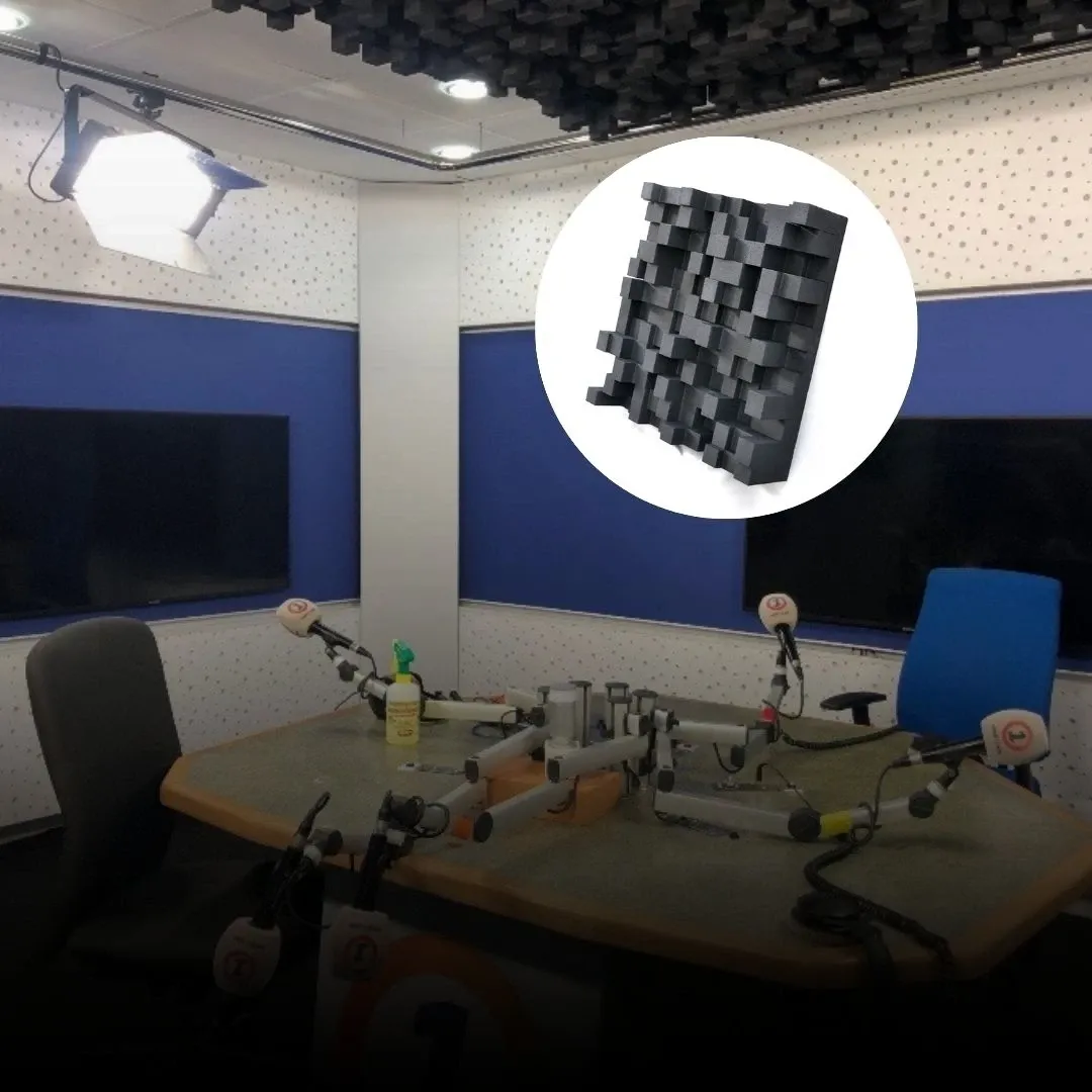Acoustic treatment in radio studio in Tanger, Morocco